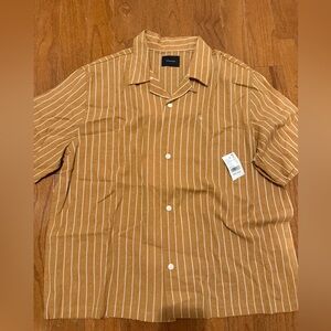 NWT  mens PacSun burnt orange  Striped Casual Shirt